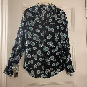 Express Daisy Floral Slim Portofino Shirt Size XS